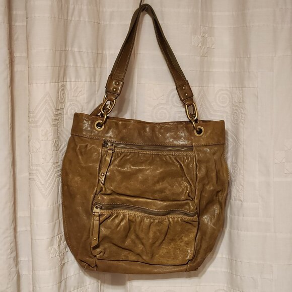 👜 Fossil Genuine Leather Shoulder Bag Olive Green Hobo Y2K 🌿 - Picture 2 of 6